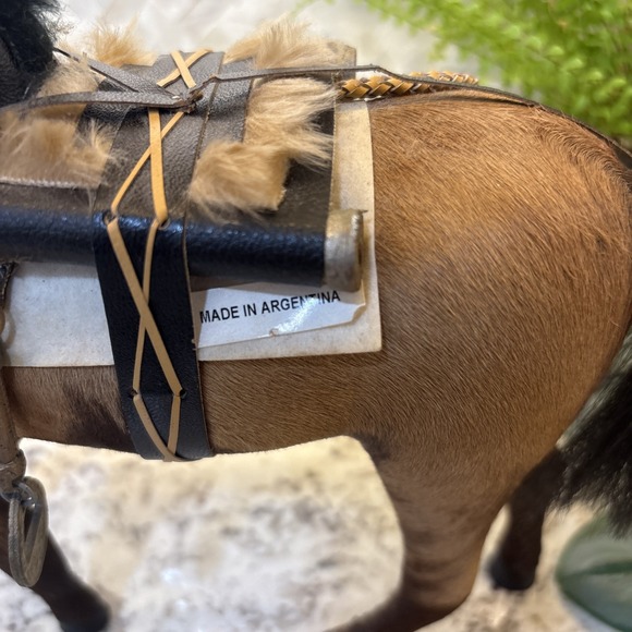 Vintage Model Horse Realistic Figure Real Hair Glass Eyes Saddle 10"‎ Tall - Picture 3 of 16